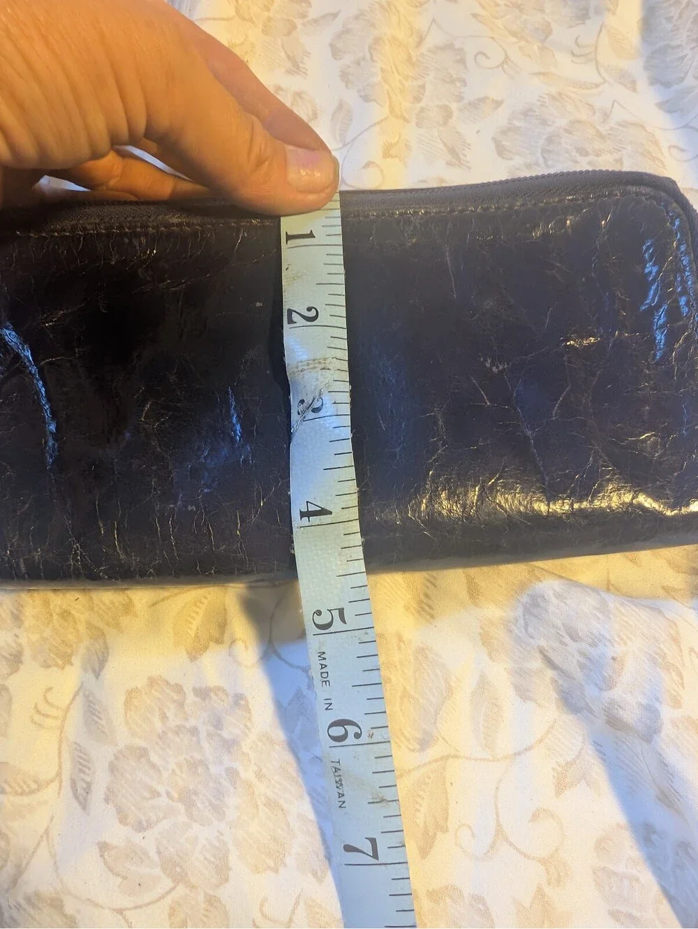Latigo Black Leather Women's Wallet with Floral Interior